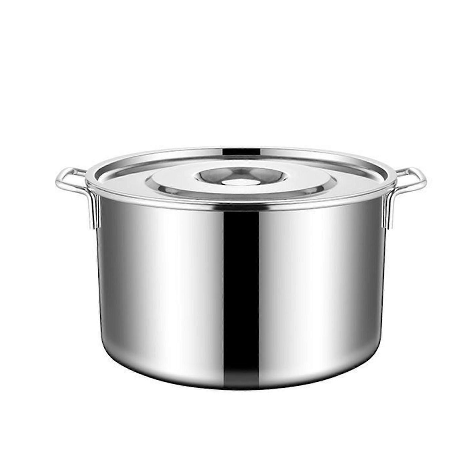 Μαγειρικά σκεύη ανοξείδωτου Stockpot παχιά βαρέων καθηκόντων δοχείο σούπας μεγάλης χωρητικότητας δοχείων με το καπάκι 2 λαβές εσωτερική διάμετρος εμπορευματοκιβωτίων πετρελαίου ρυζιού 40cm/15.7