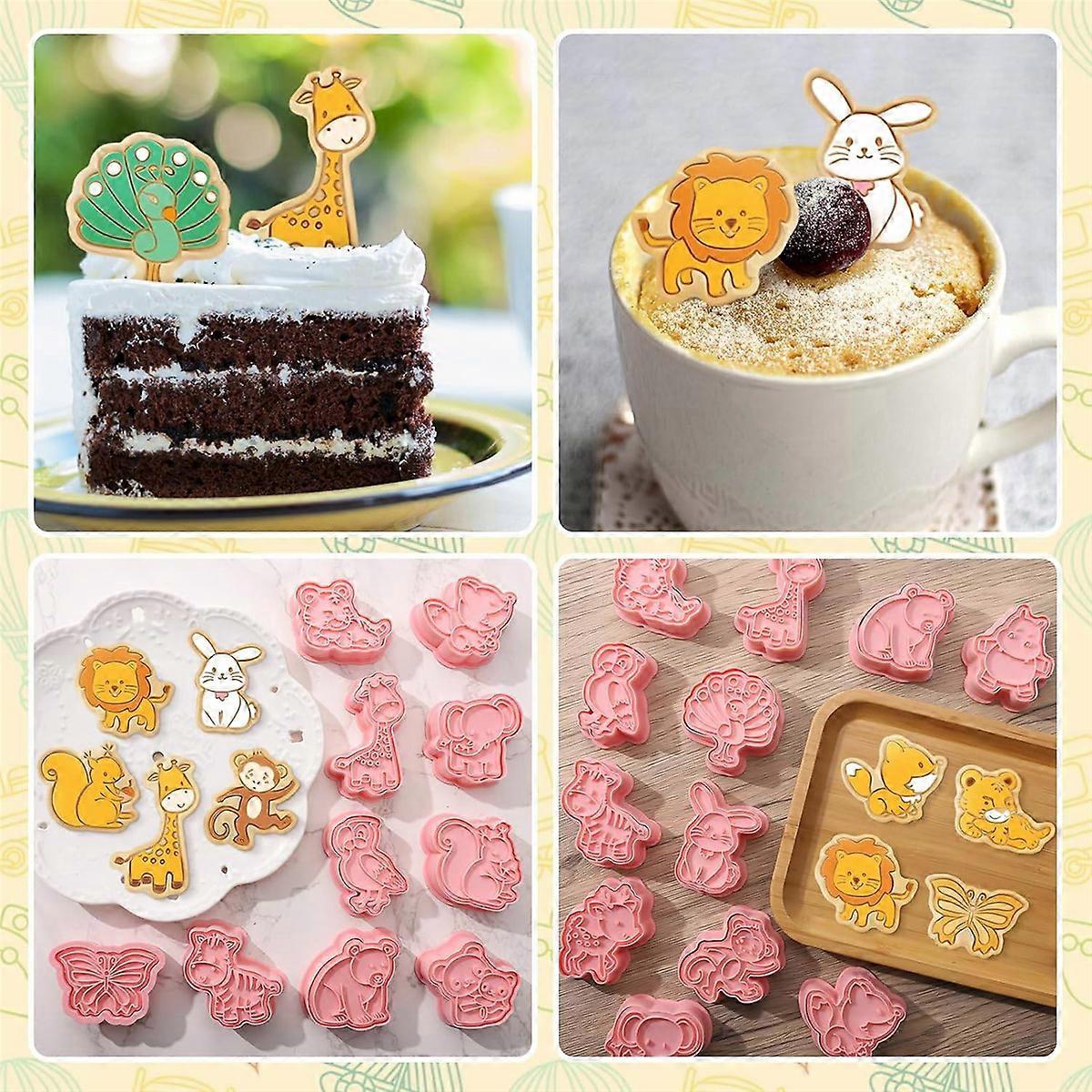 16 PCS Animal Cookie Cutters Set,3D Animal Shape Cookie Cutters