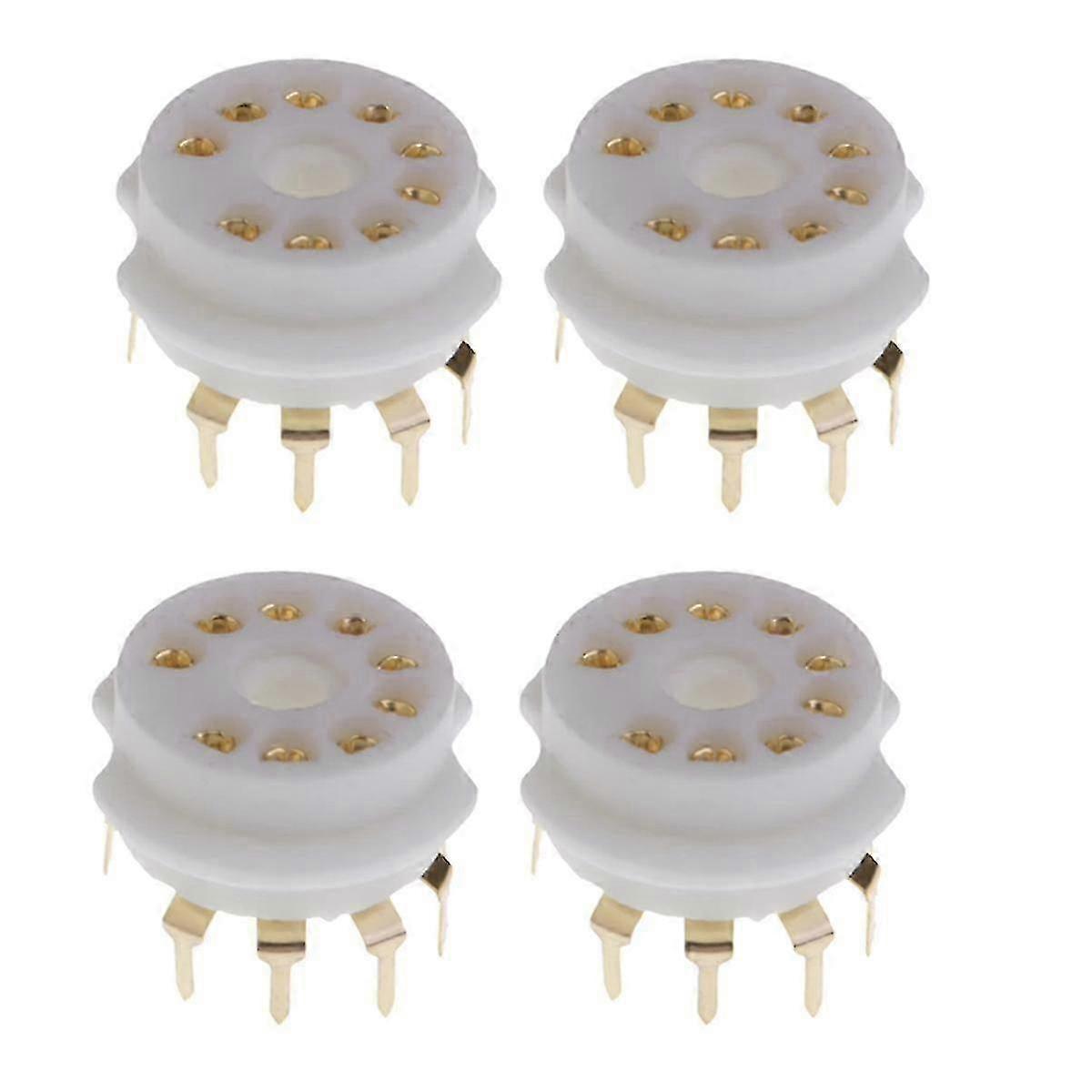 4PCS セラミック 9 ピン金基板真空管ソケット、 12AX7 、 12AT7 、 12AU7 など 欧州市場向け