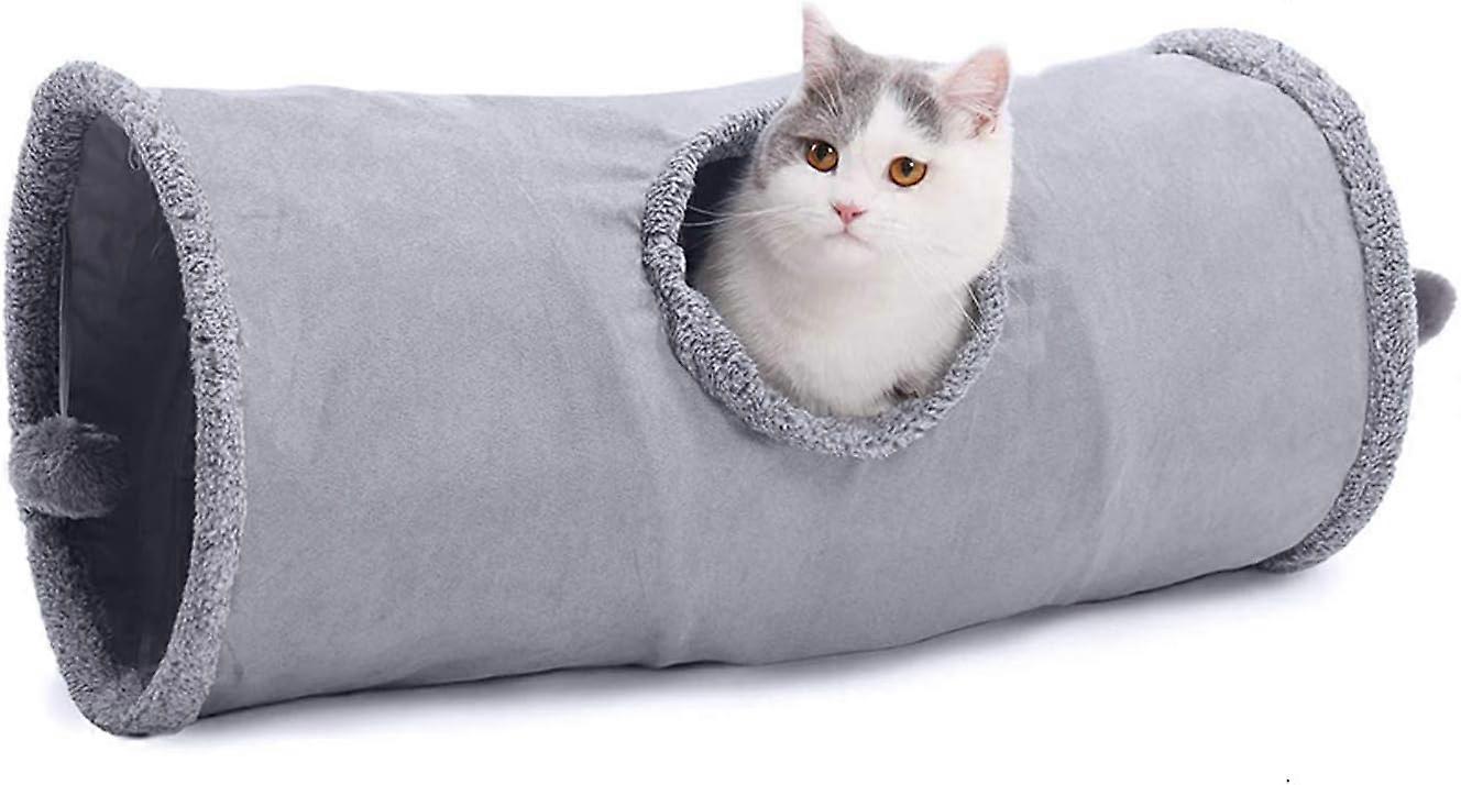 Interactive Suede Pet Playhouse Portable Enclosed Tunnel