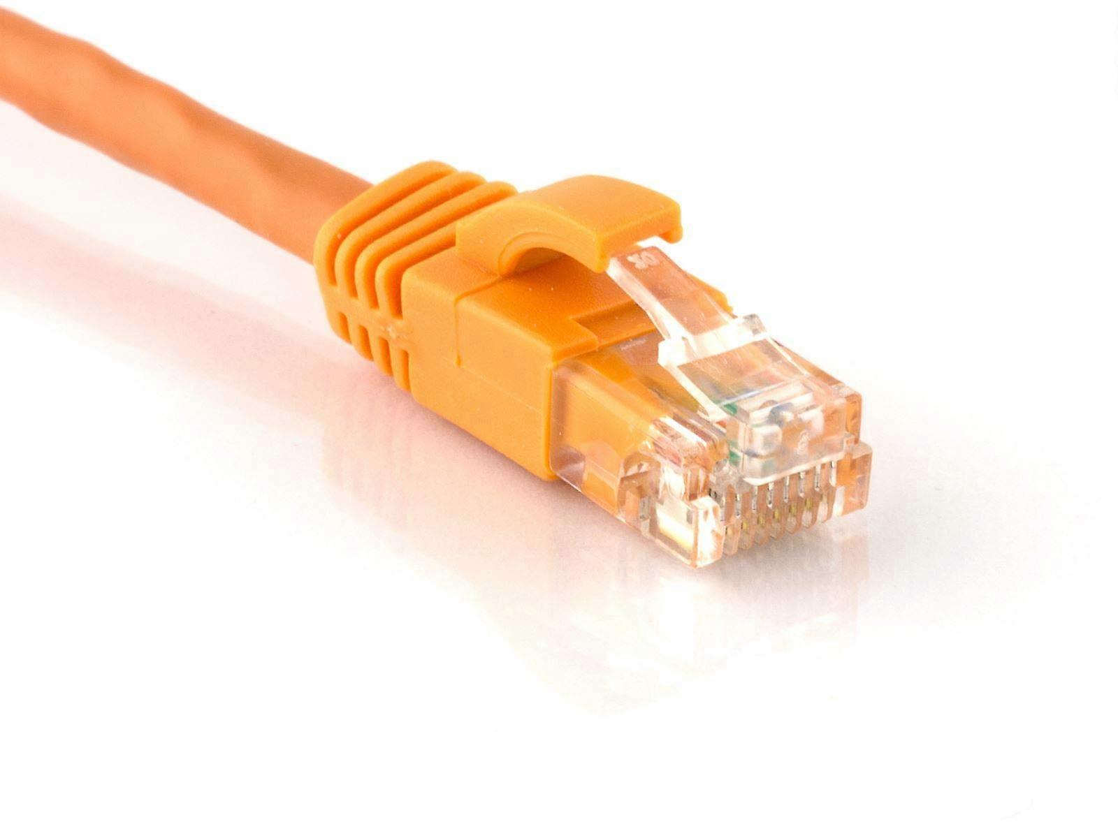 RJ45 Cat 6 Ethernet Patch Cable 100 Foot Orange Booted UTP for PC, TV, Tablet, Gaming, Routers, High Speed 10Gbps