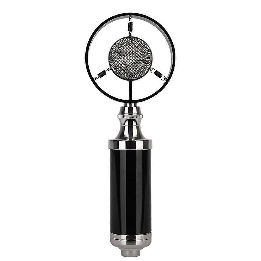 Professional Condenser Wired Microphone for Vintage Recording Studio, Black, Easy Install, Live Broadcast Compatible