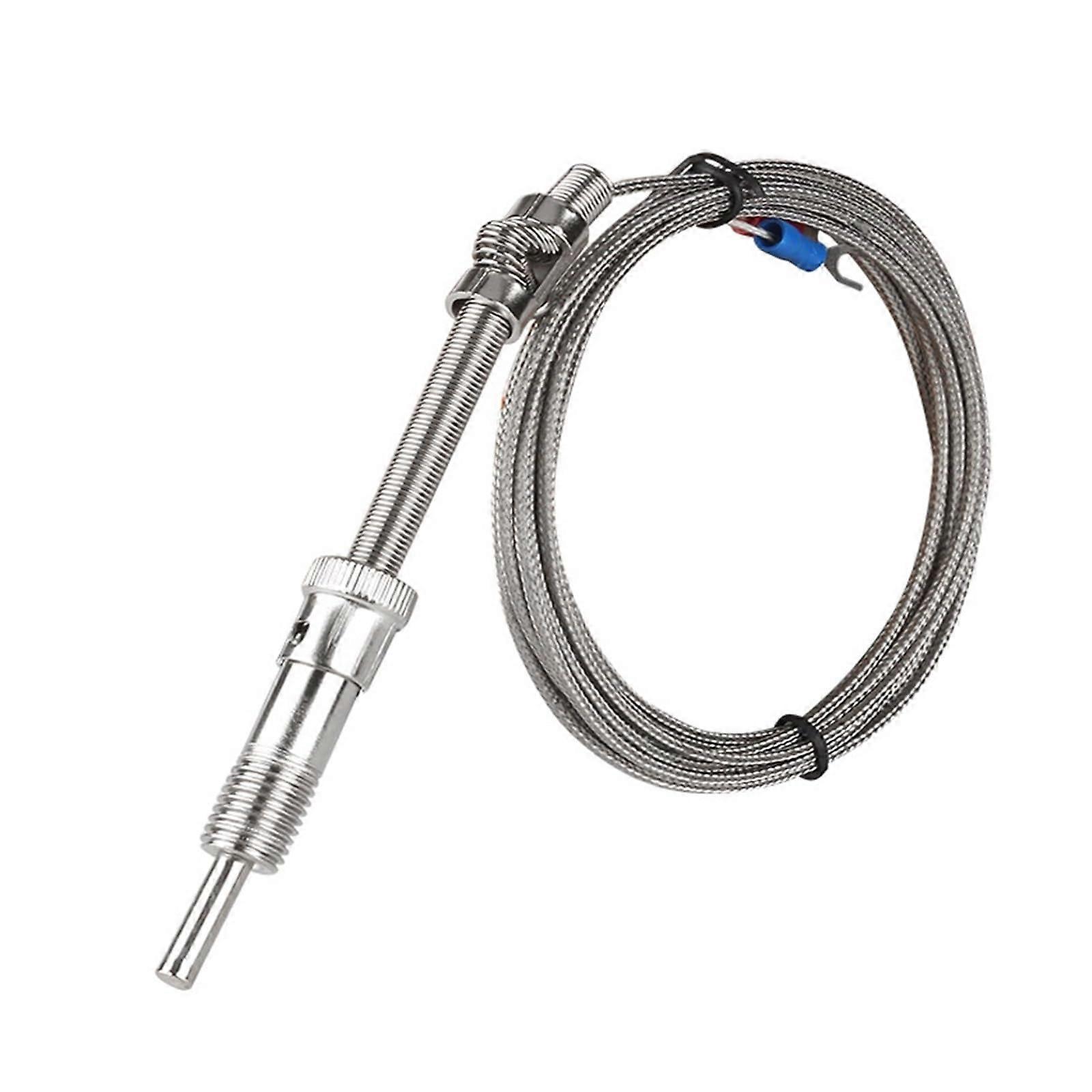k Type Probe K/E Type M121.5 Compression Spring Thermocouple Temperature Probe Sensor 1-5Metres Shielded Wire for Temperature Controllers(E Type 5M)