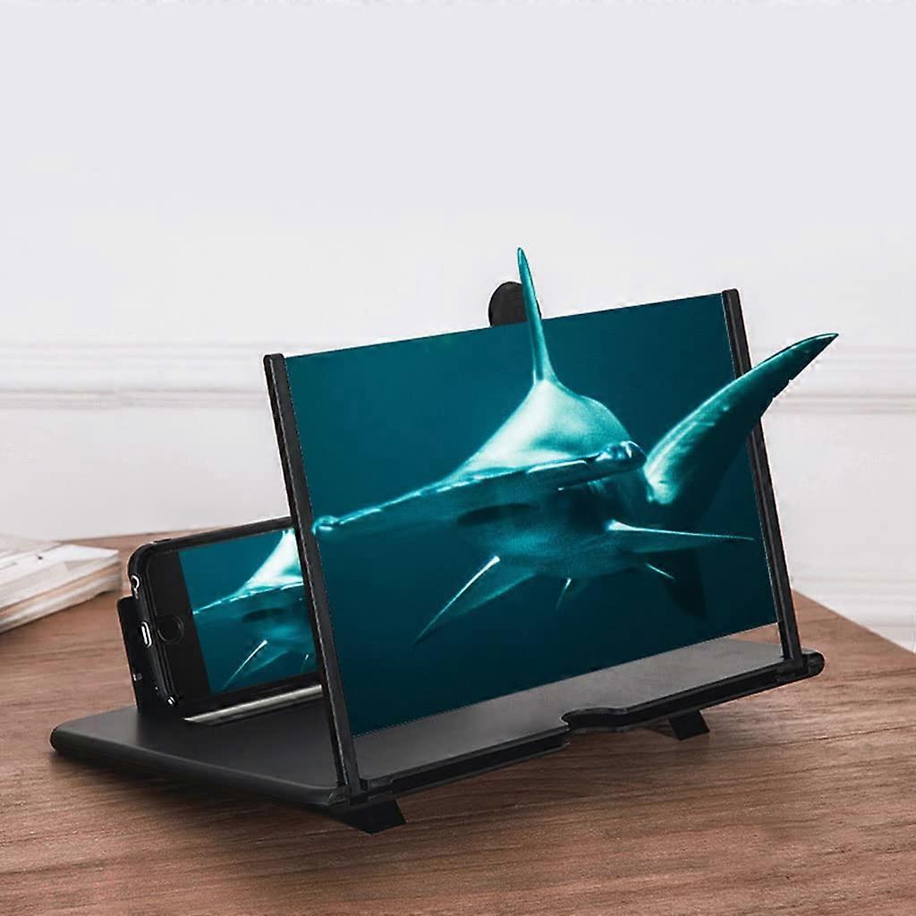 Screen Magnifier for Mobile Phone 10 Inch, 3D HD Pull-Out Magnifying Glass Stand Compatible with All Smartphones, Black