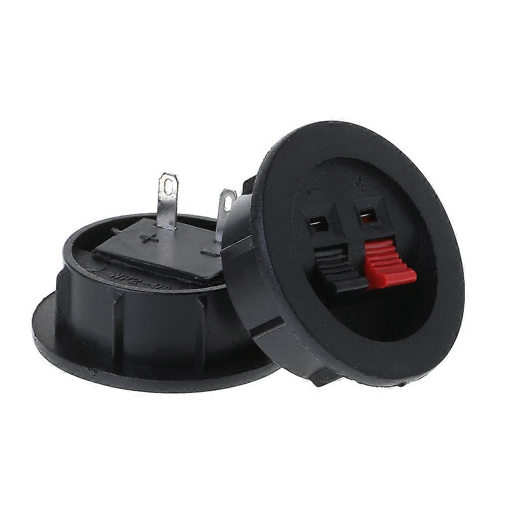 2PCS Speaker Terminal Board Plate Round 2 Way Spring Clip Binding Spring Post Push Type Speaker Accessory Parts Other