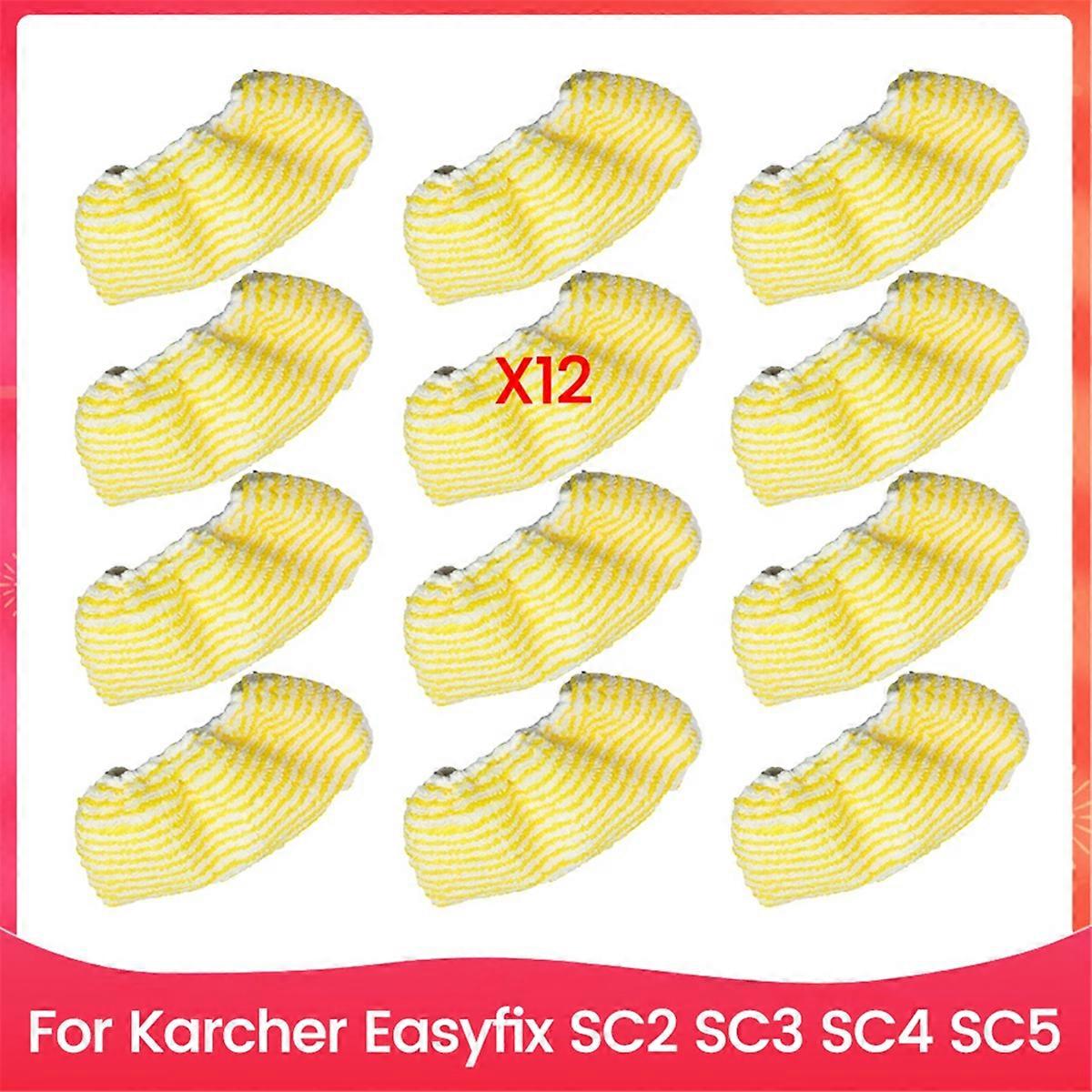 12PCS Microfiber Steam Mop Cloths for Karcher SC2 SC3 SC4 SC5