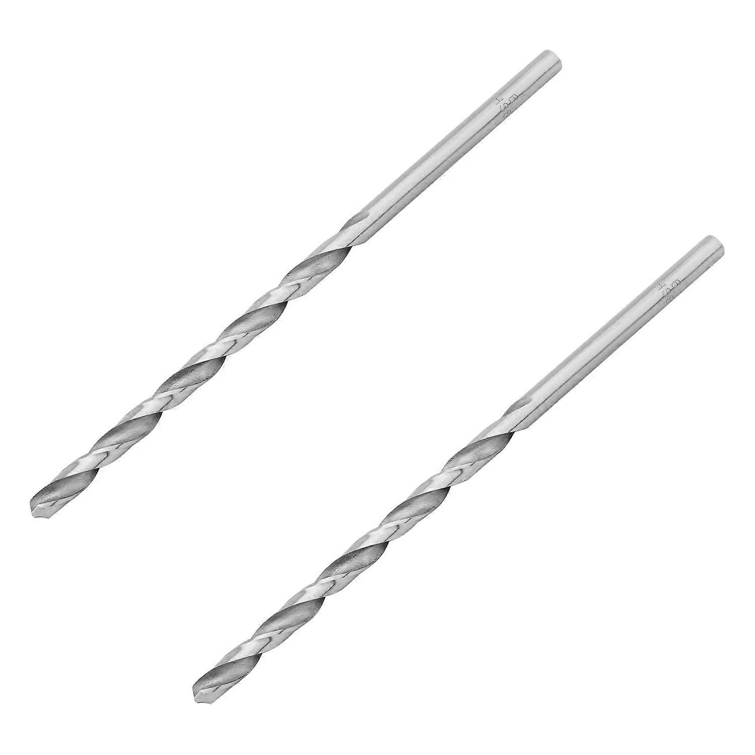 Extra Long Drill Bit Set 6Mm Diameter 160Mm Length High Speed Steel Round Shank Twist Drill Bits For Metal 2Pcs Silver