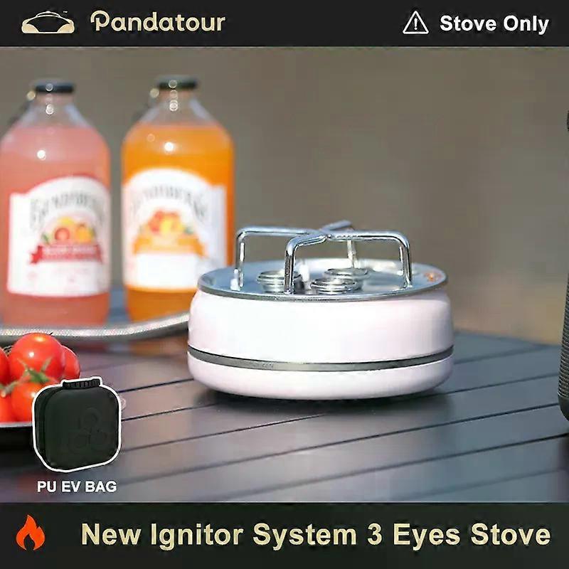 Auto ignite Portable 3 Eyes Camping Stove , Stainless Steel, New Ignitor Design with Electric Ignition for CampingHiking