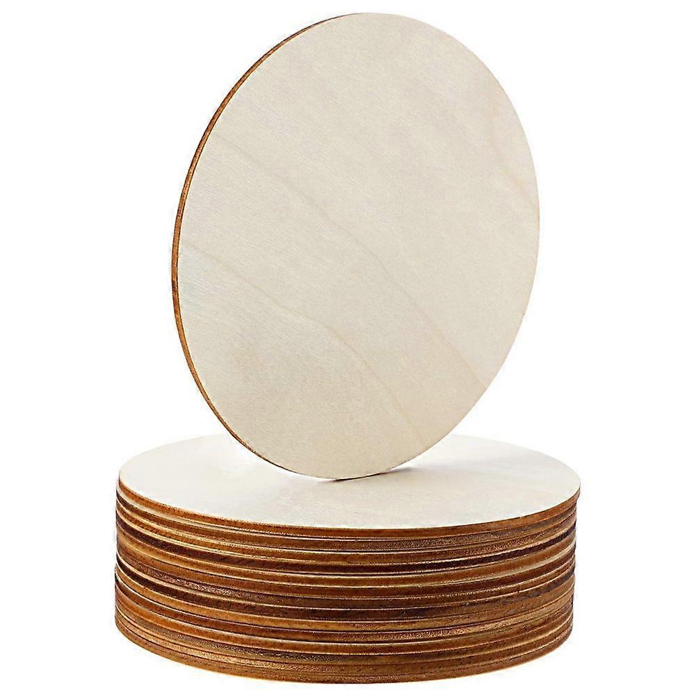 5 Inch Unfinished Wood Circle Round Wood Pieces Blank Round Ornaments Wooden Cutouts for DIY Craft Project, Decoration