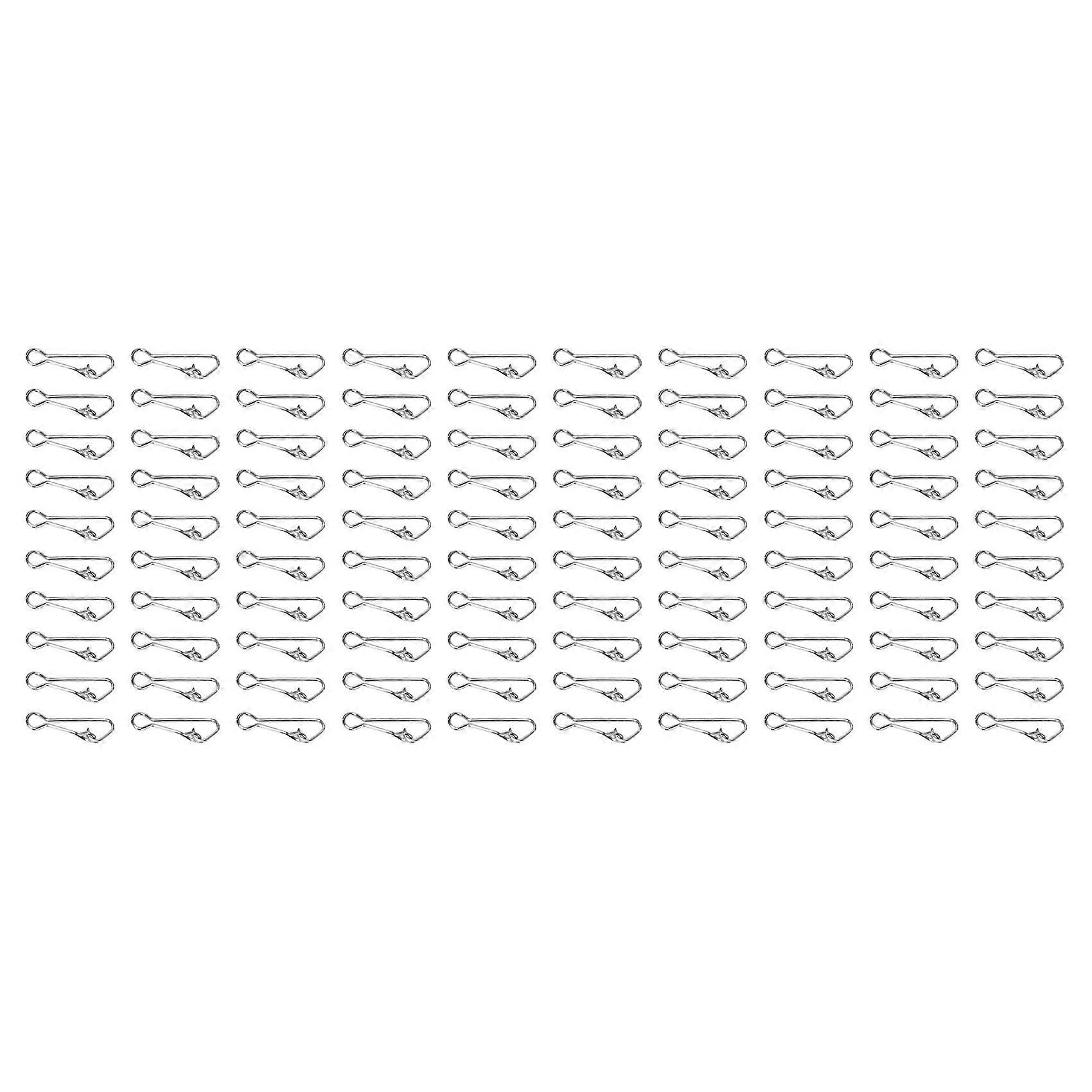 100Pcs Fishing Hooked Snap Links Fishing Swivel Snap Hook Line Connector Carp Fishing Tackle L-15Mm