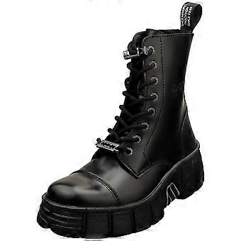 New Rock M-wall126n-c1 Unisex Ankle Boots in Black