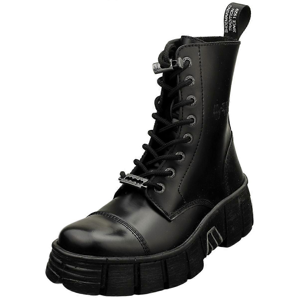 New Rock M-wall126n-c1 Unisex Ankle Boots in Black