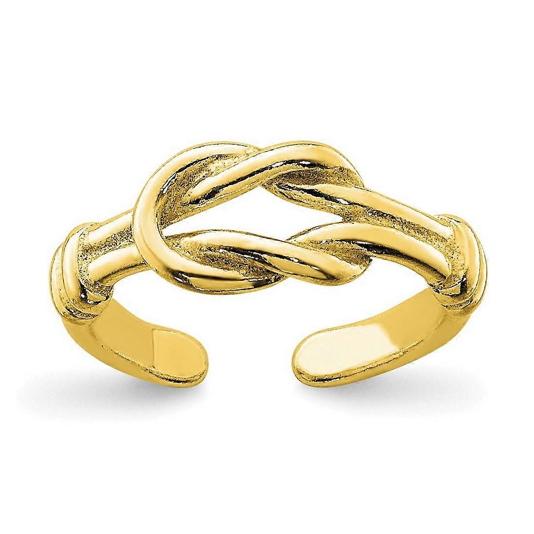 925 Sterling Silver Gold tone Love Knot toe ring-toe ring for Women - 1.1 Grams