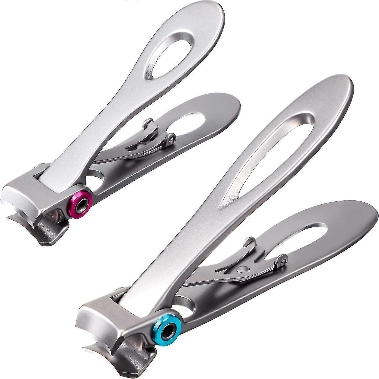 2er Set für dicke Zehennägel oder harte Fingernägel Extra große Zehennagelknipser aus Edelstahl, für Männer Erwachsene, 2 Größen (silber)