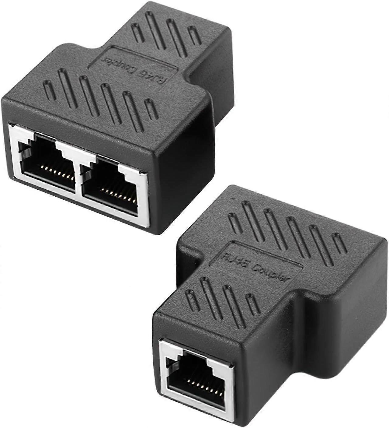 PCS RJ45 Ethernet Cable Splitter, Ethernet Coupler to LAN Extension Cable, 1 to 2 Splitter with Dual Port Network Connector, Ethernet Adapter for Cat