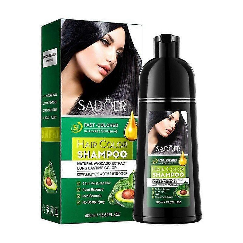 Instant Hair Dye Shampoo 4 in 1, Argan Oil Hair Dye, Easy to Use, Semi-Permanent At Home, Natural Hair Color Shampoo for Men Women