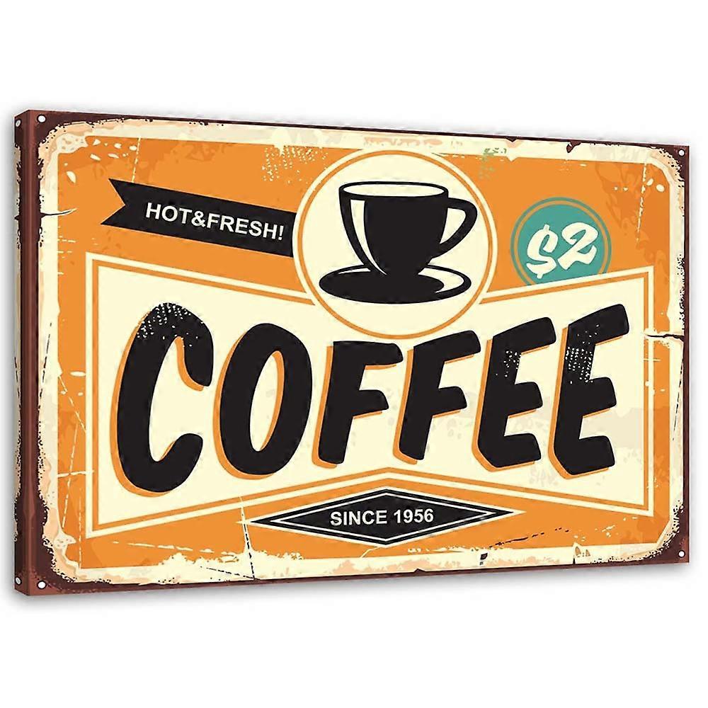 Lienzo, Letrero con café - 90x60