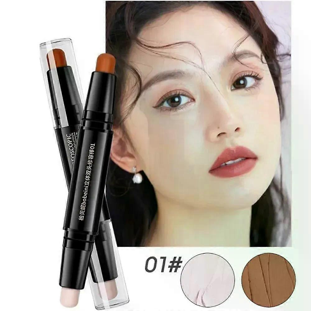 Gaibosi V Face Contouring Stick with Double-headed Concealer Highlighter for Three-dimensional High Nose Bridge Shadow 2 In 1 Cosmetics