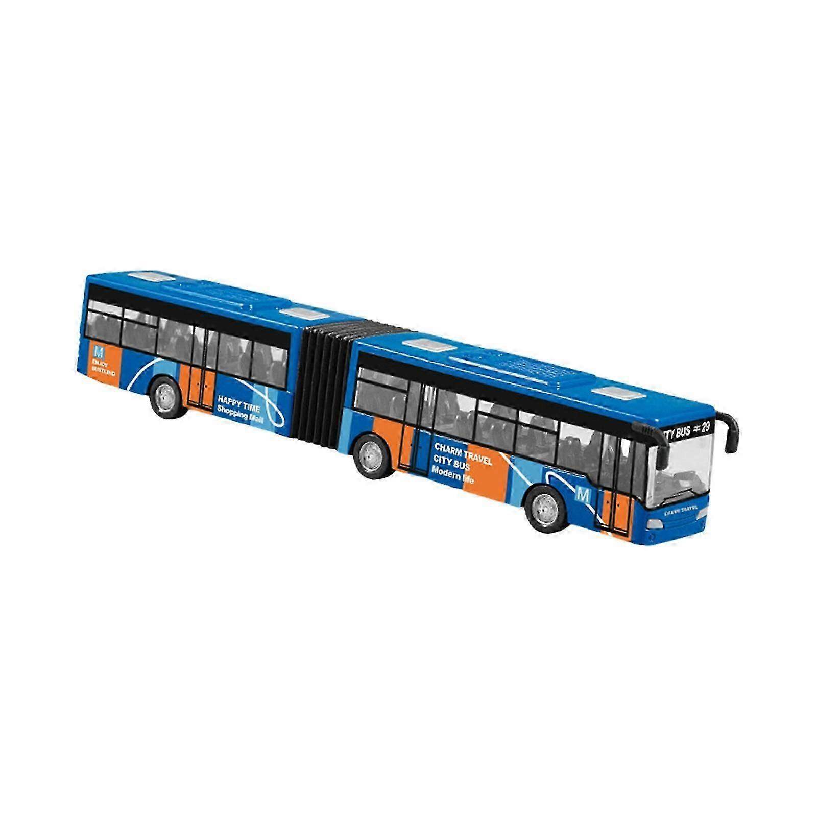 Pull Back Long Bus Model Diecast Bus Toy Educational Alloy Pull Back Bus Simulation Transit Bus Model for Game Festival Gifts