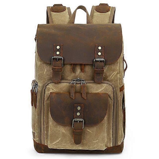 M422 אופנה חדשה Dropshipping שעווה בד עור תיקי גב וינטג מצלמה תרמיל רטרו DSLR נסיעות תרמילי גב Daypacks