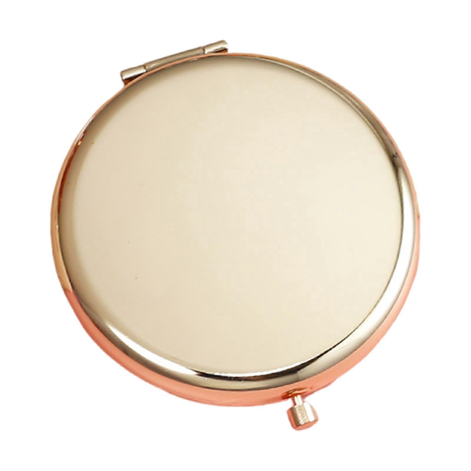 Elegant Portable Makeup Mirror for Daughter Double Side with 2X Magnification Folding Mirror for Daily Use and Travel rose gold