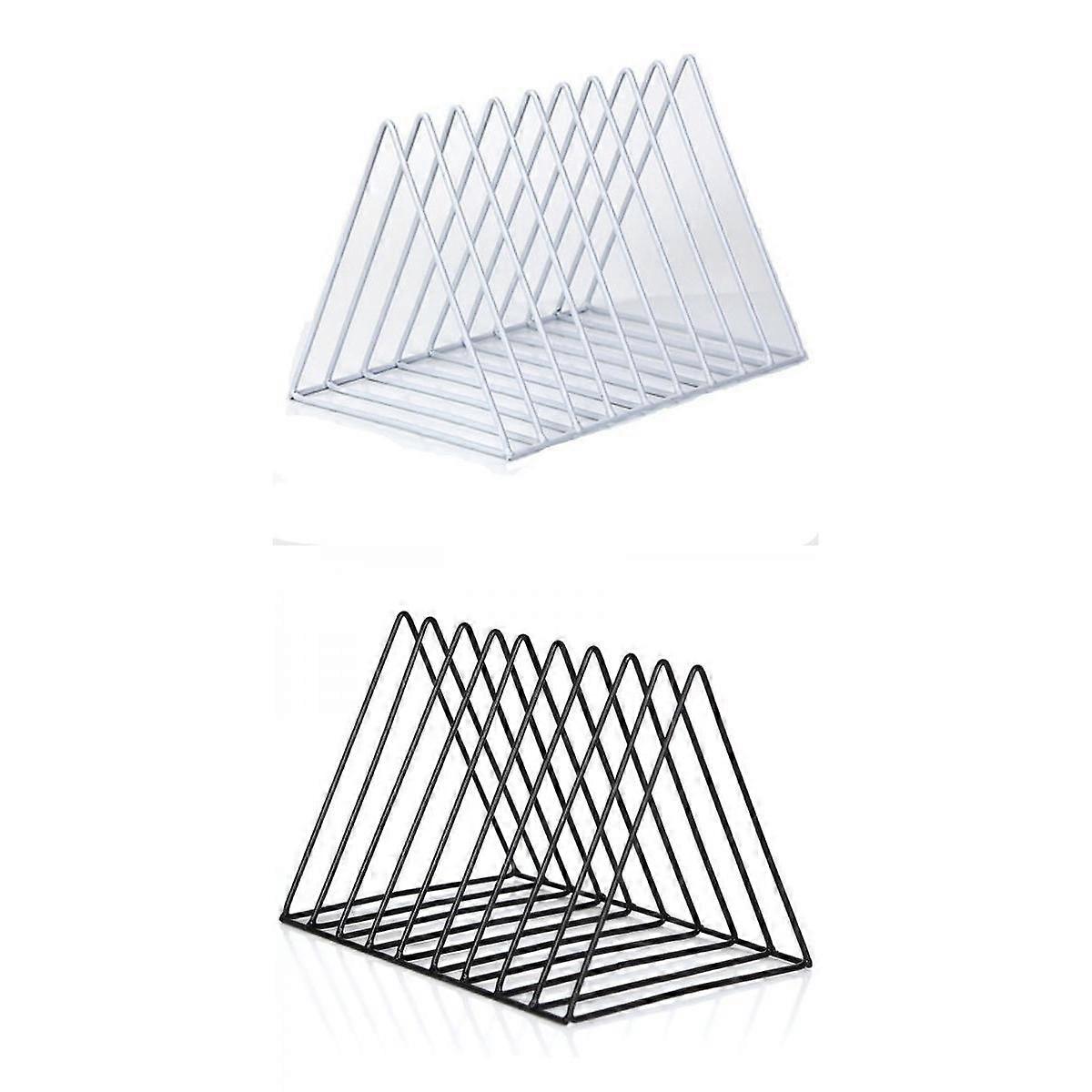 2Pcs Book Shelves Office Newspaper Document File Book Rack Holder Bookend