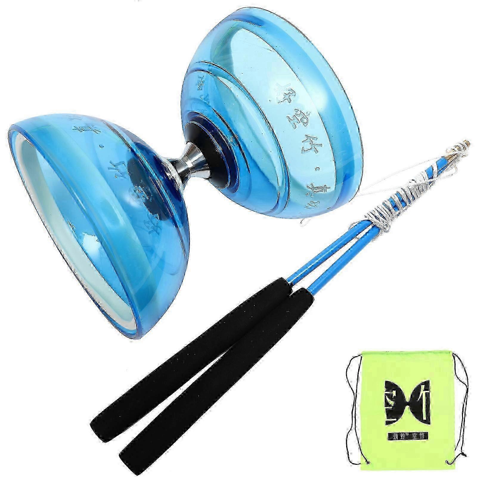 1 مجموعة من الثلاثي تحمل لعبة Diabolo شفافة الصينية لعبة Diabolo للأطفال المسنين اللياقة البدنية