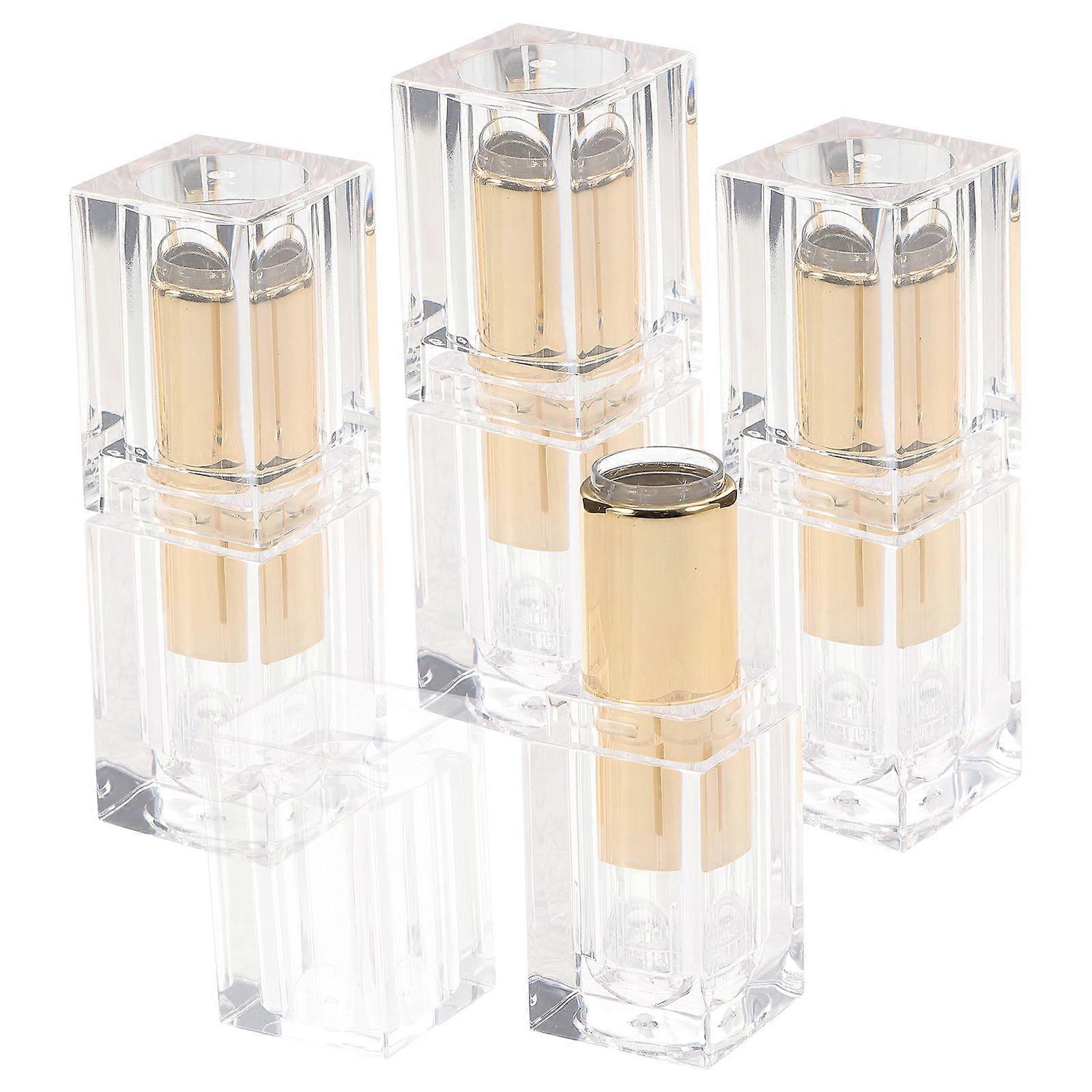 4 Pcs Small Portable Self-made Lipstick Storage Containers Lipstick Tubes (Transparent)