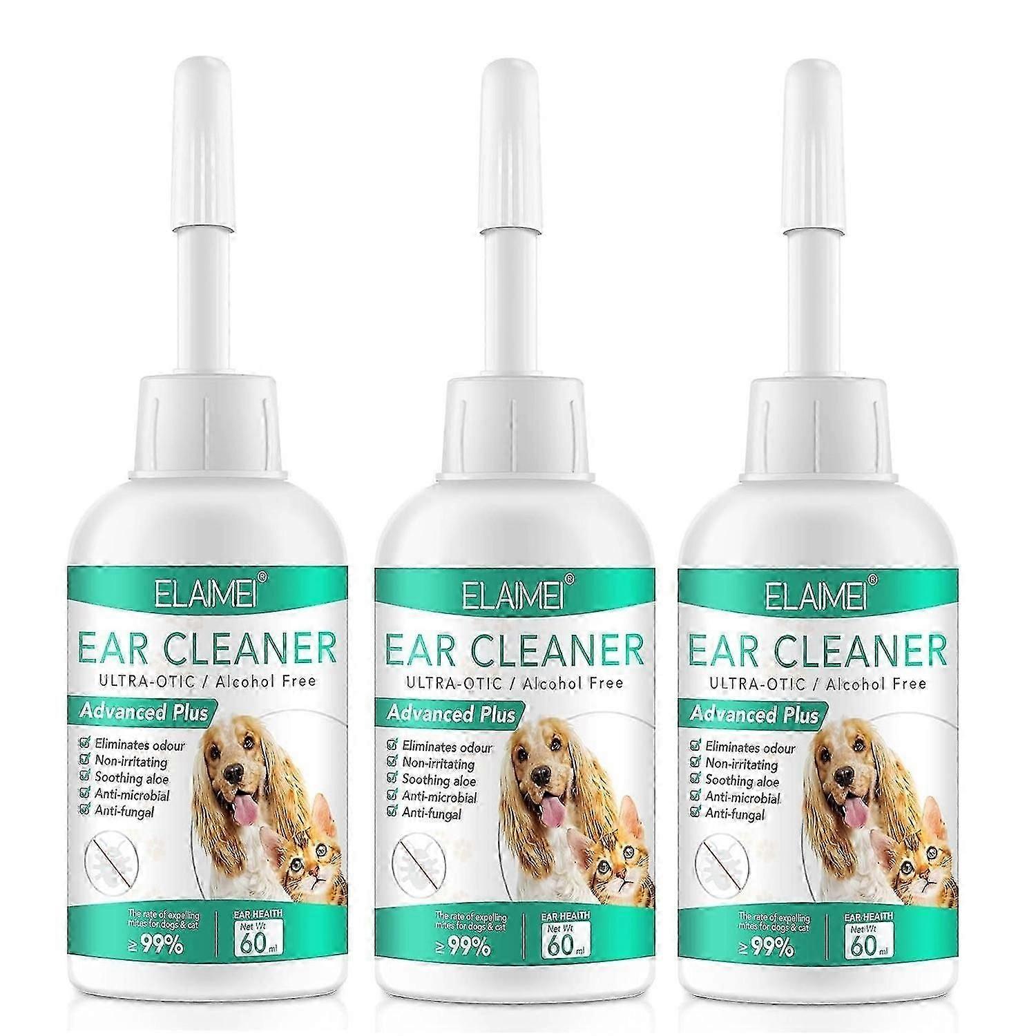 Čistič uší pre psov, liečba ušných roztočov pre psov a mačky, ušné utierky ušné kvapky umývacie ušné čistič pre domáce zvieratá, liečba ušných infekcií