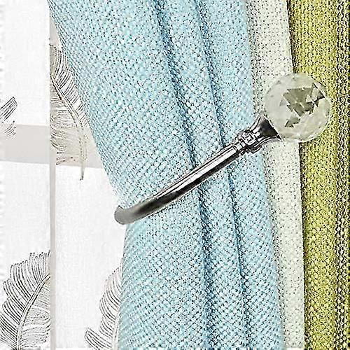 155x68mm 2 Pieces Crystal Curtain Tieback U Design Hook Curtain Tiebacks Metal Curtain Tie Back Holdbacks Curtain Tiebacks (Silver)