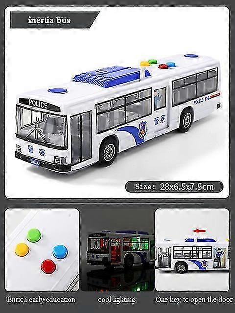 High Quality City Bus Model Toy with Light and Music, Perfect Educational Gift for Boys and Children - Large Pull Back Simulation Vehicle