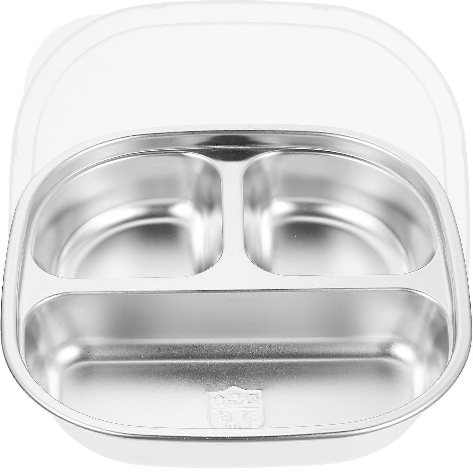 School and Home Stainless Steel Segmented Plates, , Prevents Food Mess
