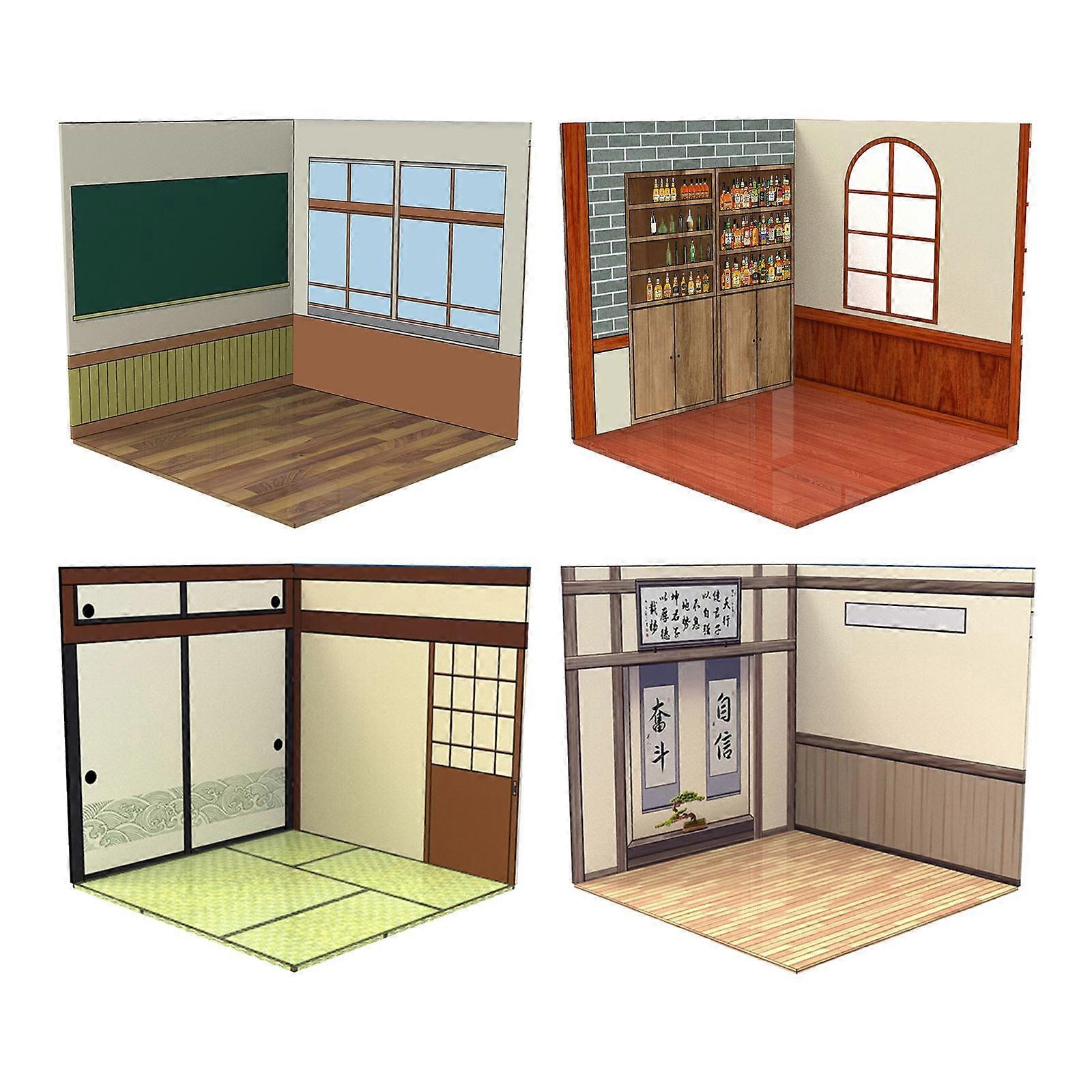 Model Display Backdrop Room Garage for 1:12 Figures Model Scene Accessory