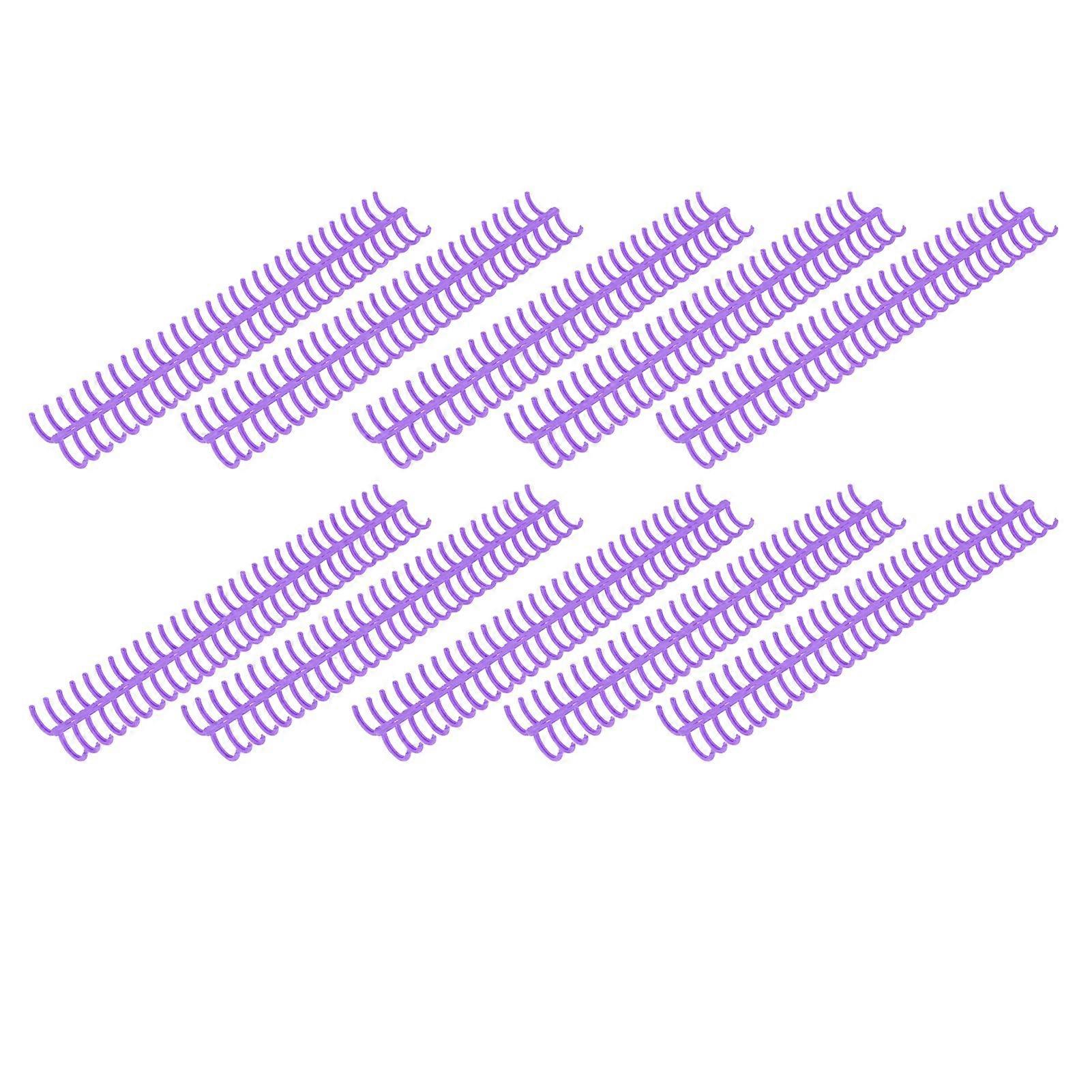 10PCS Plastic Binding Spines 19mm 30 Rings Comb Binder Compatible with A4 B5 A5 Paper Size 150 Sheets Capacity Purple 