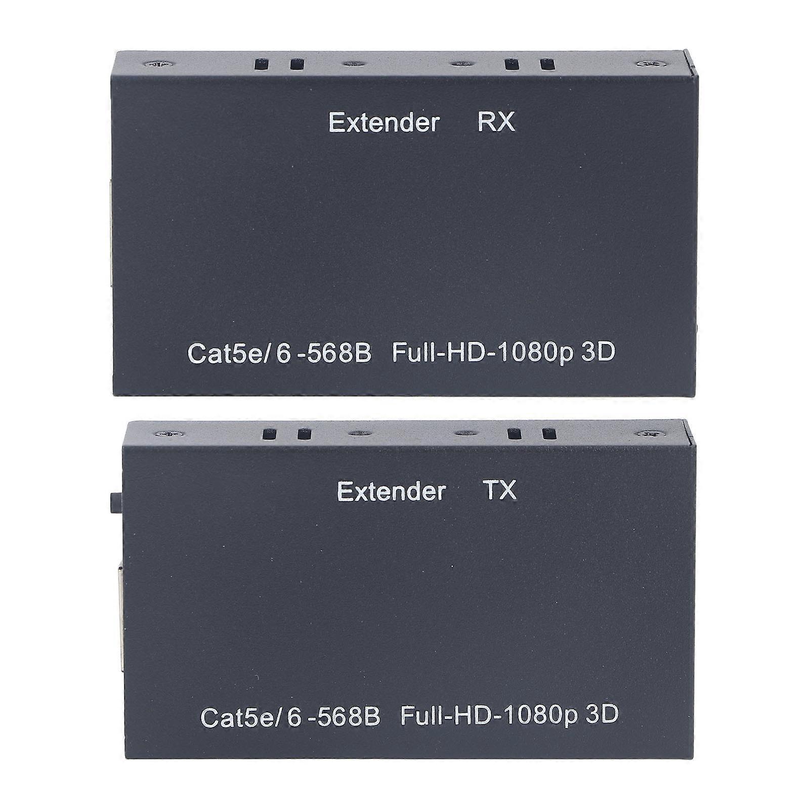 HD Multimedia Interface Extender Over Cat 5e 6 7 1080P Up to 196ft HD Ethernet Extender Adapter Support 3D Deep Color for PC US Plug