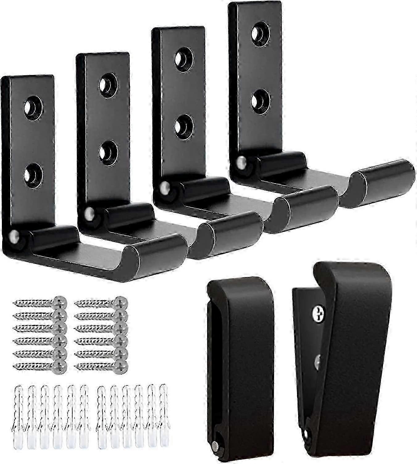 6pcsブラック折りたたみ式ウォールフック防錆アルミニウムバスルームタオルフック