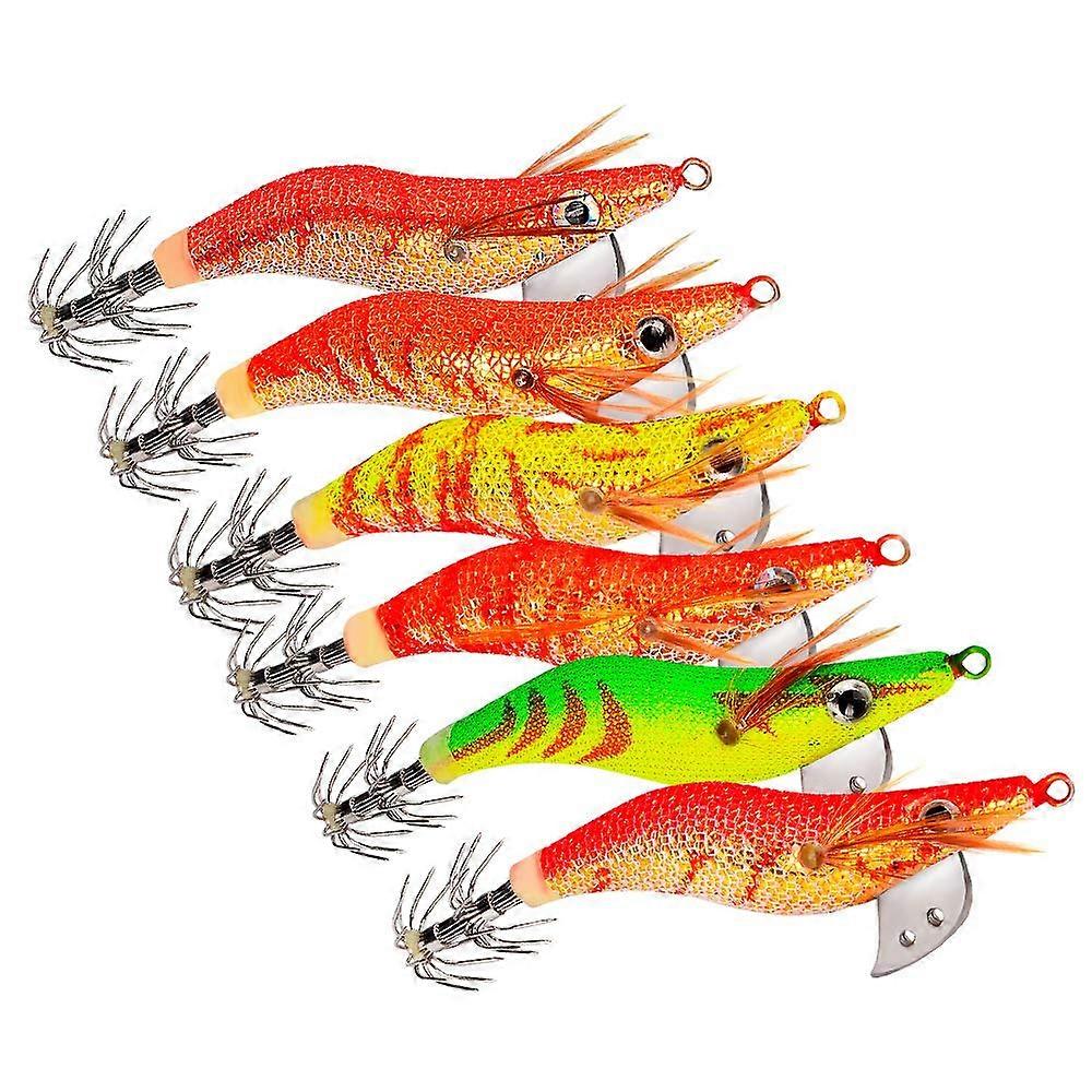 Squid Shrimp Bait, Squid Jig Hook, Shrimp Squid Jig Hook Pack of 6