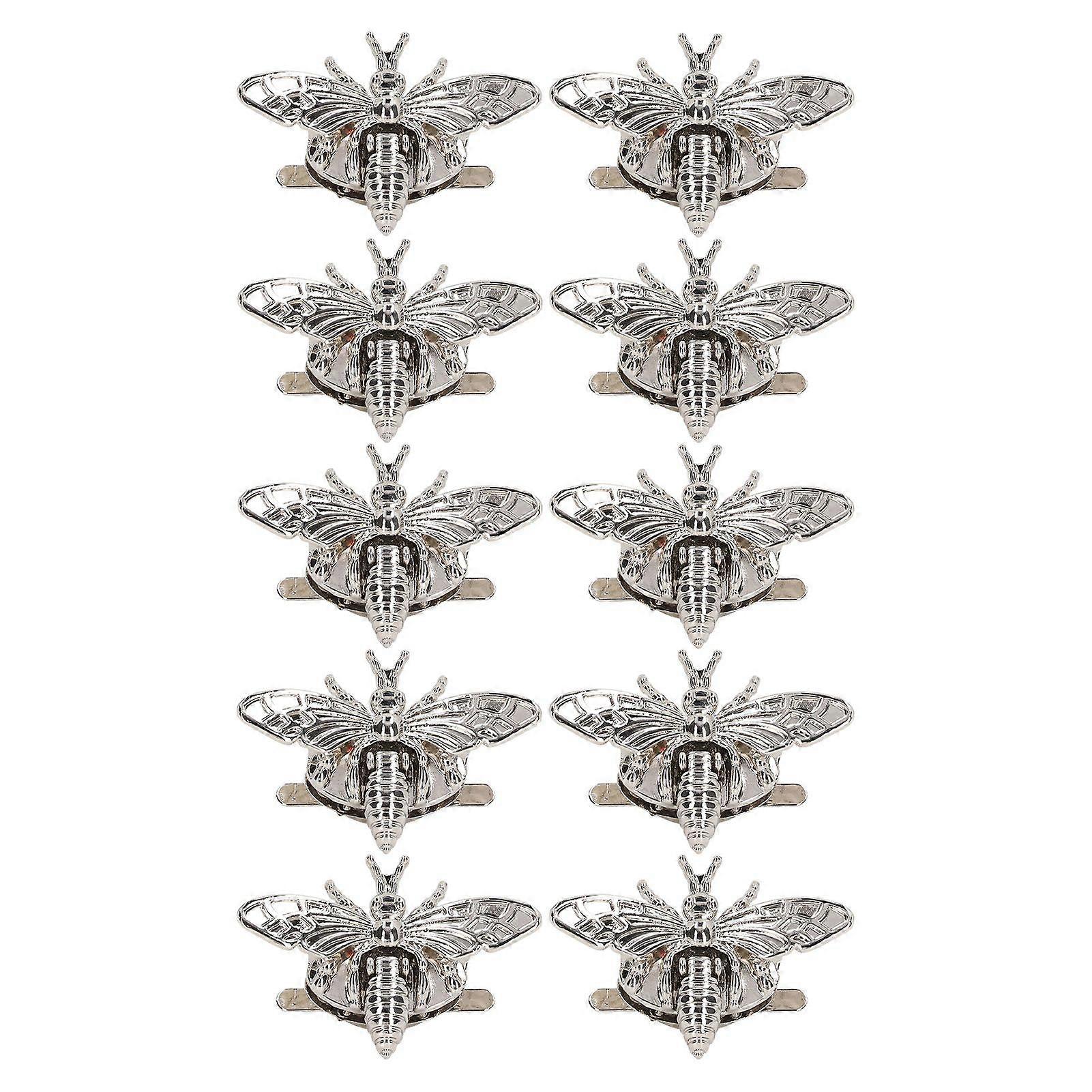 2025 Latest Model  10Pcs Bee Twist Lock Silver Bee Shaped Durable Alloy