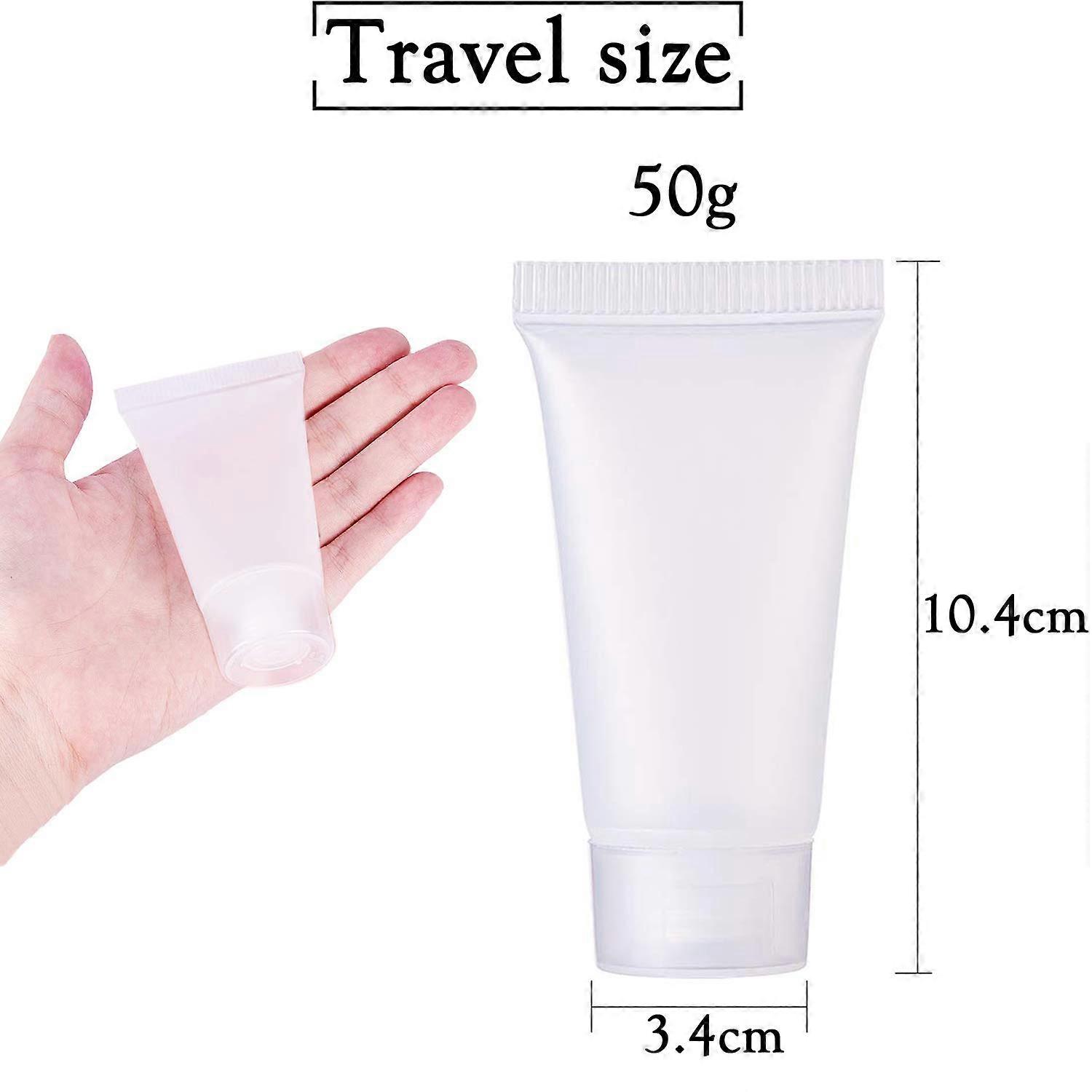 10Pcs 50g Empty Squeezable Soft Plastic Tubes Refillable Cosmetic Sample Vial Container with Flip Caps