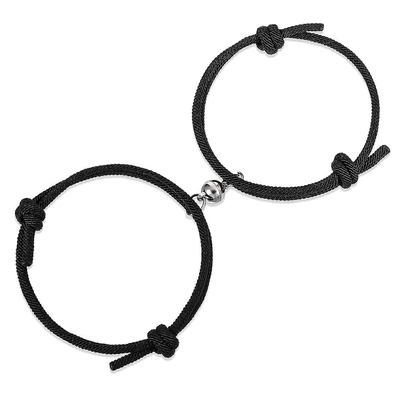 Couple Magnetic Bracelets Adjustable Handmade Cord Bracelet