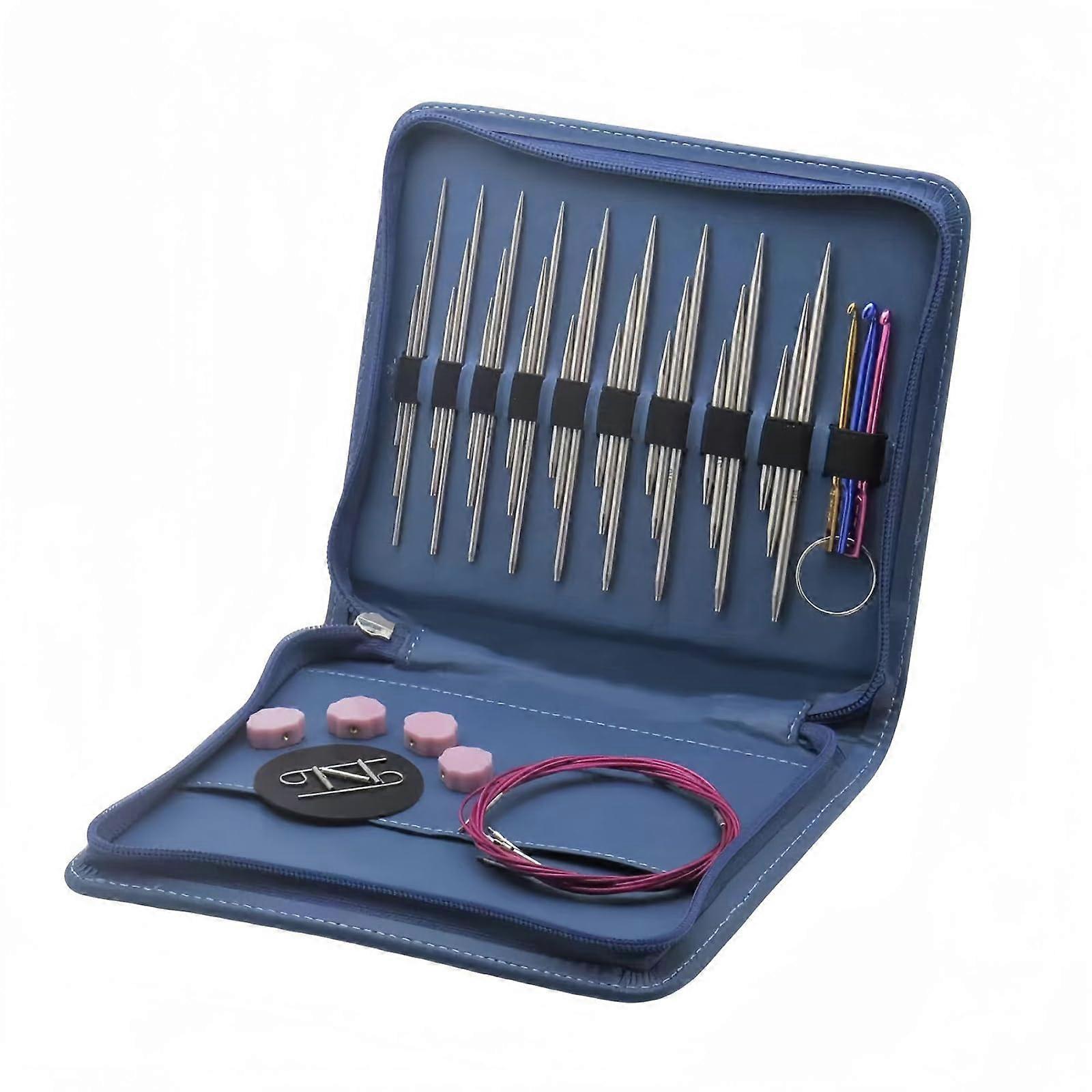 Pullover Knitting Tool Accessory Kit for Handmade Interchangeable Knitting Needle Set with Storage Bag