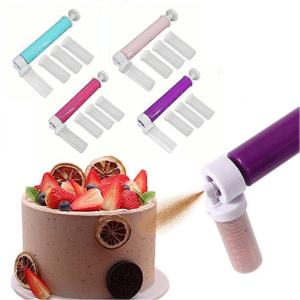 Cake Decorating Spray Gun, Manual Cake Airbrush Kit with 4 Nozzles, Easy to Use DIY Baking Tools