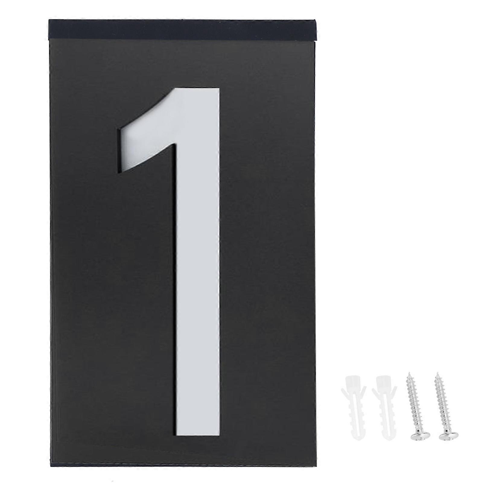 Panneau lumineux LED solaire d'extérieur, éclairage d'adresse pour porte d'hôtel, magasin (numéro 1)