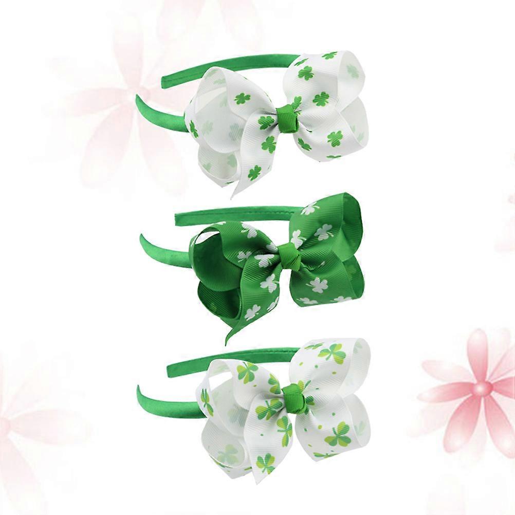 Clover Headband Children St. Patrick's Day Accessories with 3Pcs Bowknot