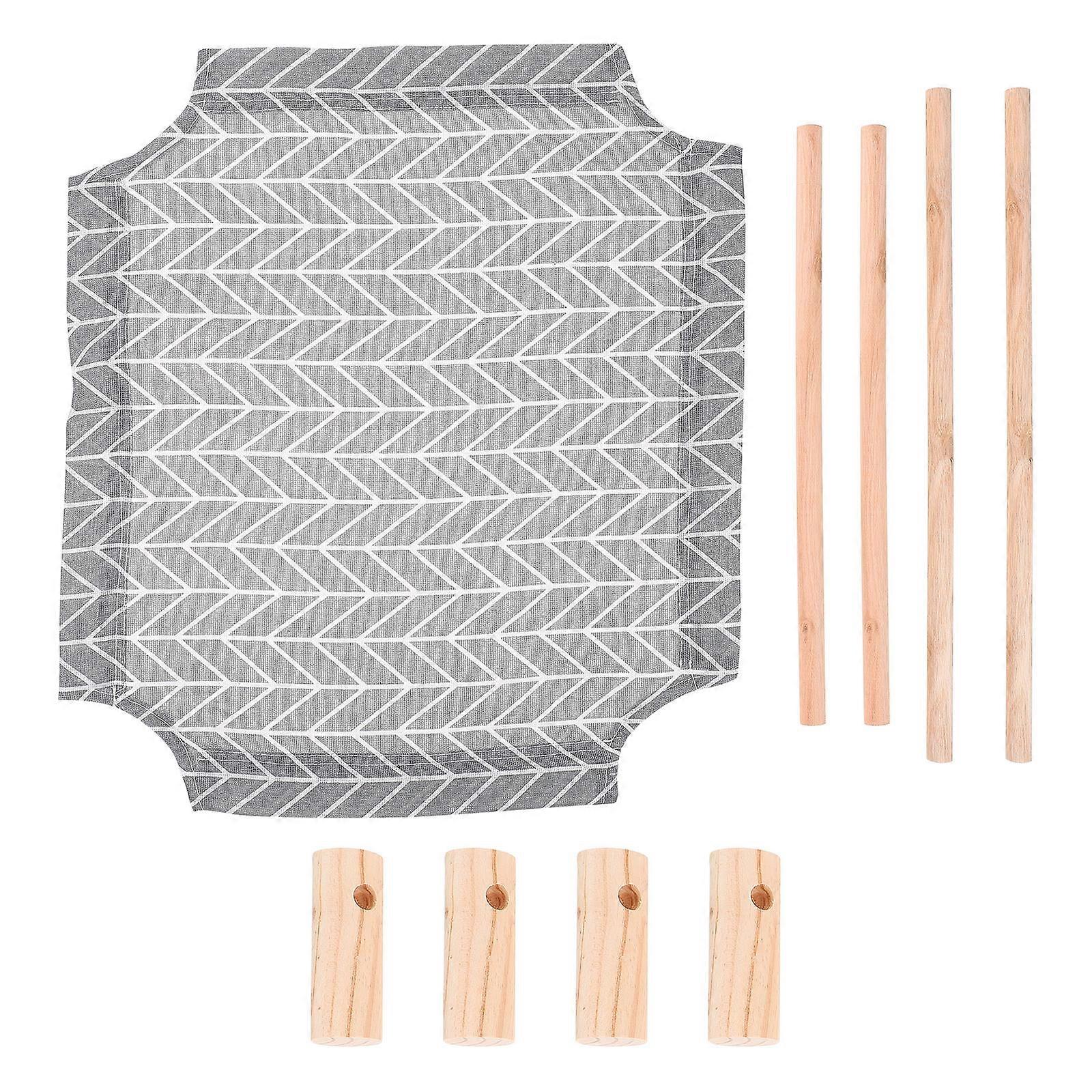 Elevated Cat Bed Detachable Design Pet Owners Home Decor Wooden Frame Canvas Material 1Pack