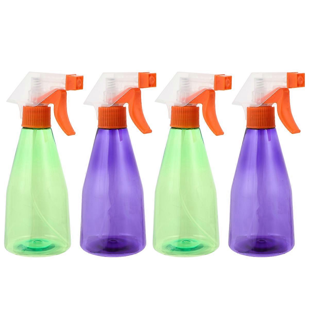 4 Pack Refillable Conical Spray Bottles with Fine Mist Trigger Sprayer – Lightweight Plastic for Gardening, Cleaning & Travel – Assorted Colors