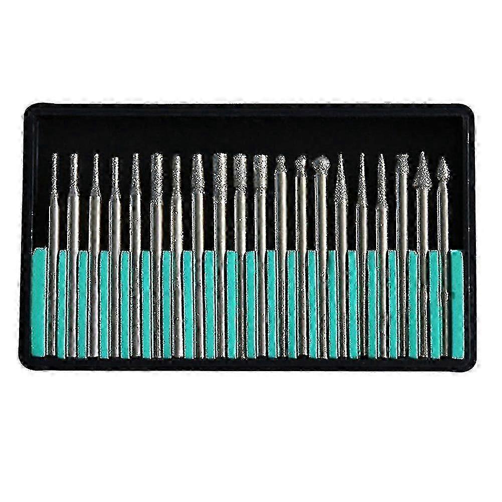 20 kpl 3 mm:n varren timanttihiomapään poranterät pyöriville veistotyökaluille