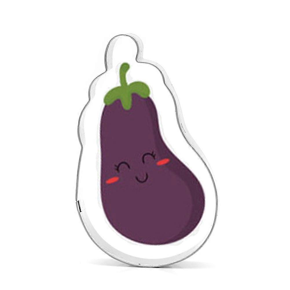 Stainless Steel Biscuit Mold Eggplant Shape Cookie Baking Tool For DIY Chocolate 8 x 4.4 x 1cm Non-stick 1Pack