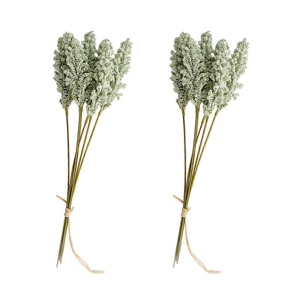 Realistic Artificial Flowers Simulated Grain Spike Flower Shop Decoration Light Green 30cm Stylish Design