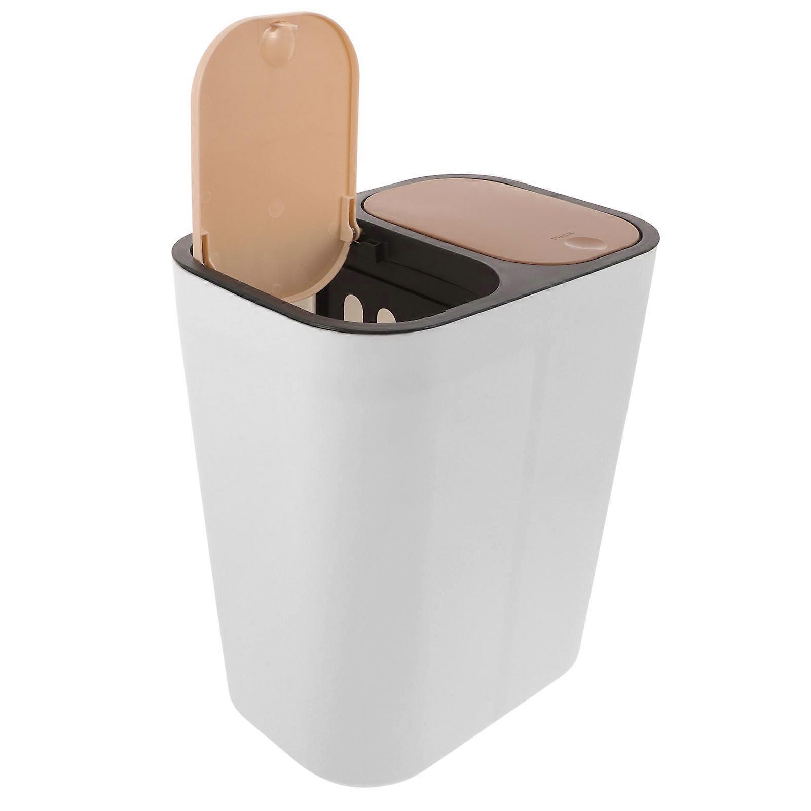 poubelle en plastique double compartiment bac de recyclage salle de bain intérieure utilisation carré 33.50X30.20X21.00CM utiliser 1Pcs
